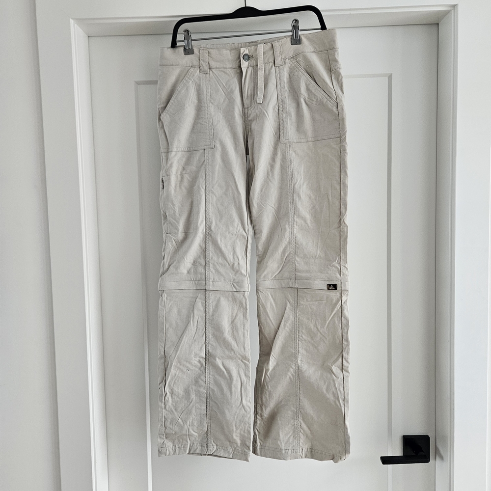 Prana Women's Convertible Cream Cargo Pants - Size 8